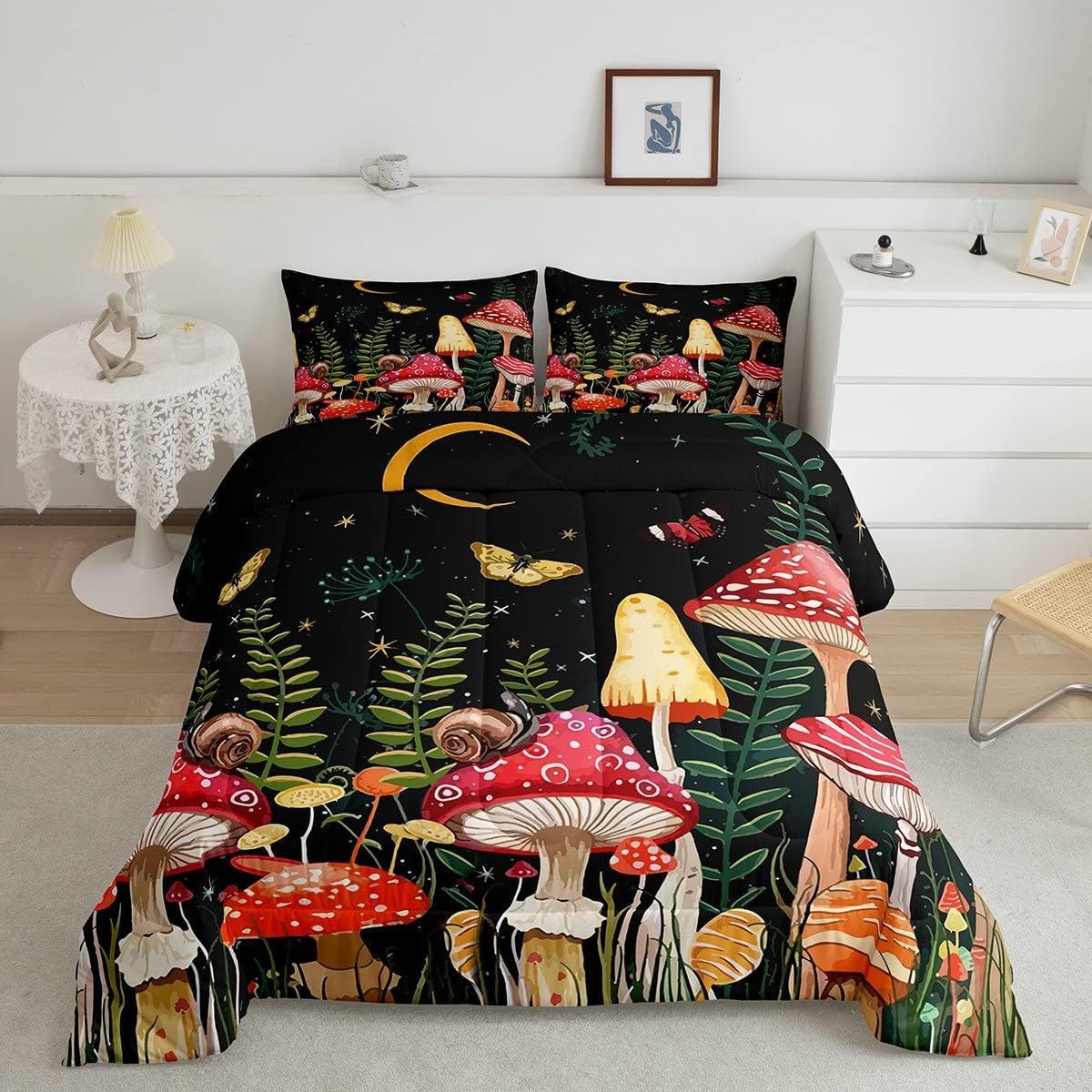 Mushroom House Bedding Three-piece Home Textile