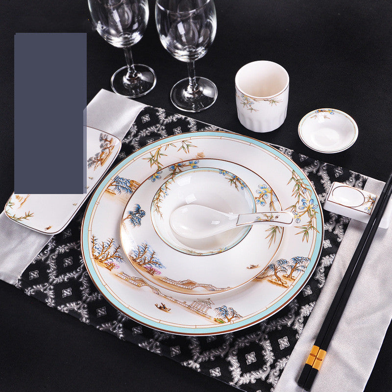 New Chinese Style Hotel Table Ceramic Dining Restaurant Kitchen Plate