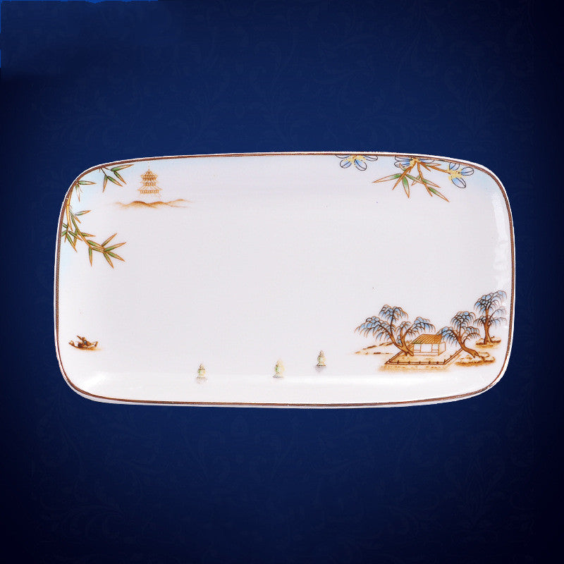 New Chinese Style Hotel Table Ceramic Dining Restaurant Kitchen Plate